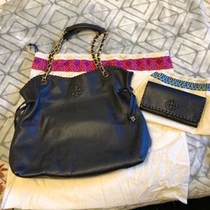 Tory Burch Marion Slouchy Tote & Envelope Wallet